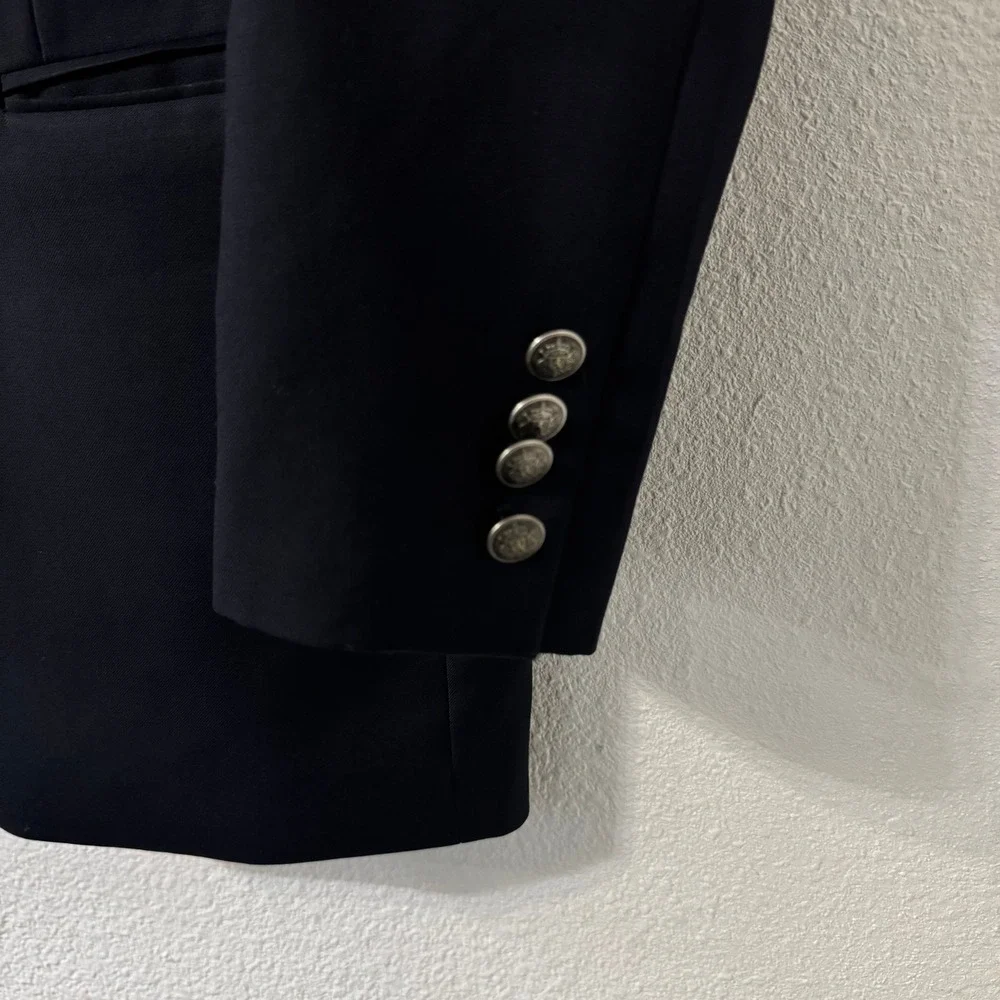 Michael Kors Blazer Mens 42R Navy Blue‎ Two Button Sport Coat Minimalist Classic